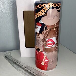 Boss Lady Fashion 20oz Tumbler new w box comes with stainless reusable straw